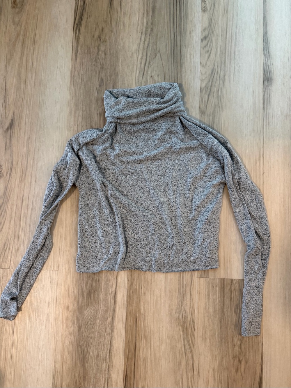 Women's Gray Cowl Neck Lightweight Turtleneck Sweater